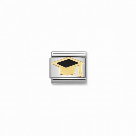 Nomination Gold Black Graduation Hat Composable Charm